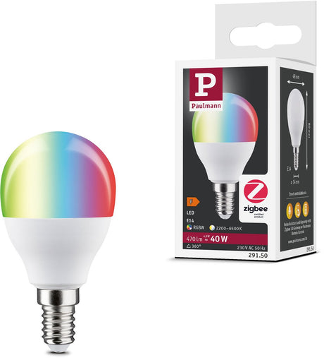 Lampa kulowa LED Paulmann Standard 230 V Smart Home ZigBee 3.0 E14 470LM 5W RGBW+ Możliwość ściemniania matowa
