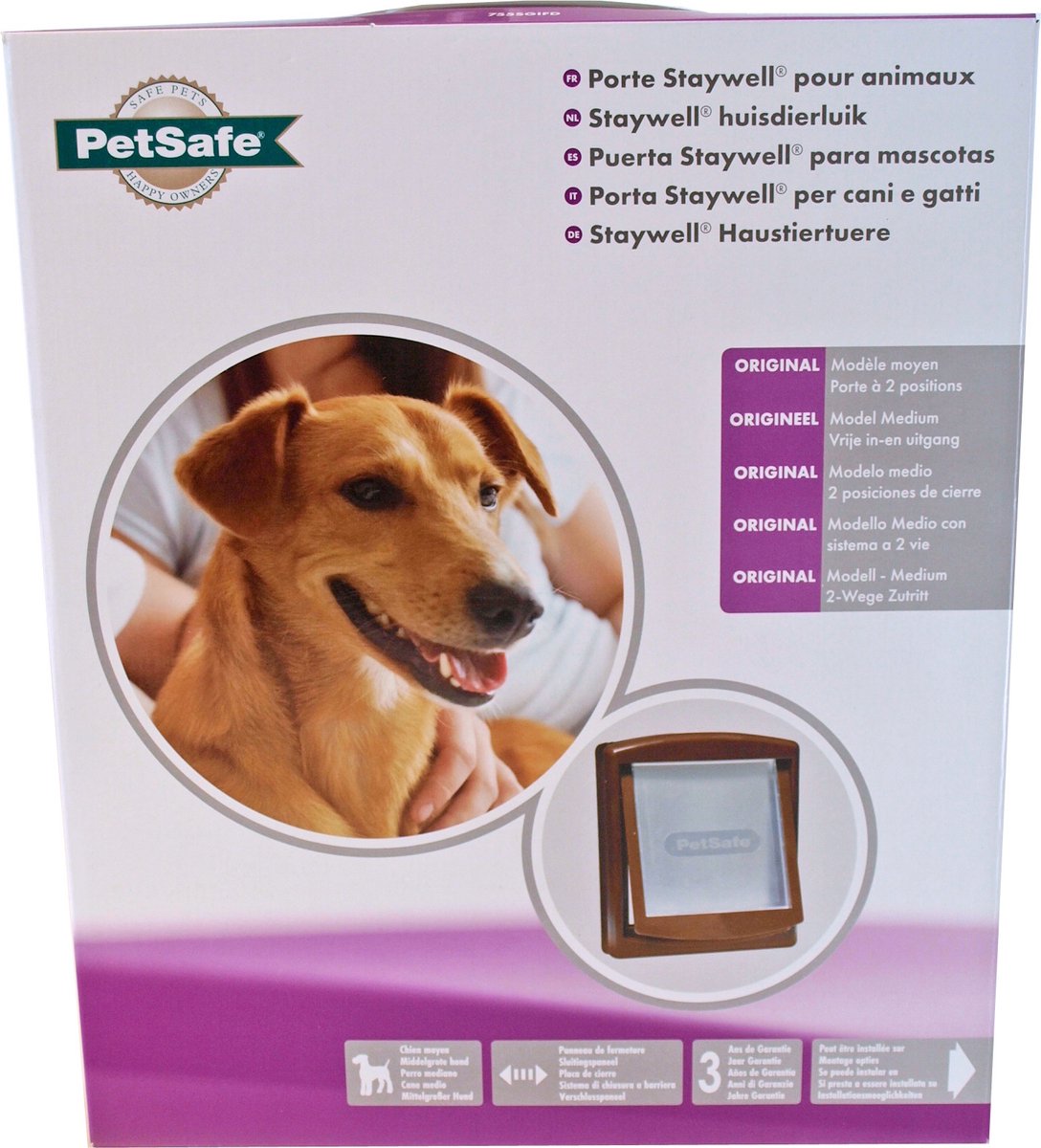 Drzwi dla psa Petsafe 755 - średni - brązowy przezroczysty