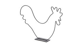 Metal rooster on base 40x28cm black