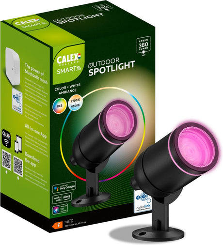 Calex smart outdoor gardenspot rgb cct 200cm kabel met plug 4w 380lm