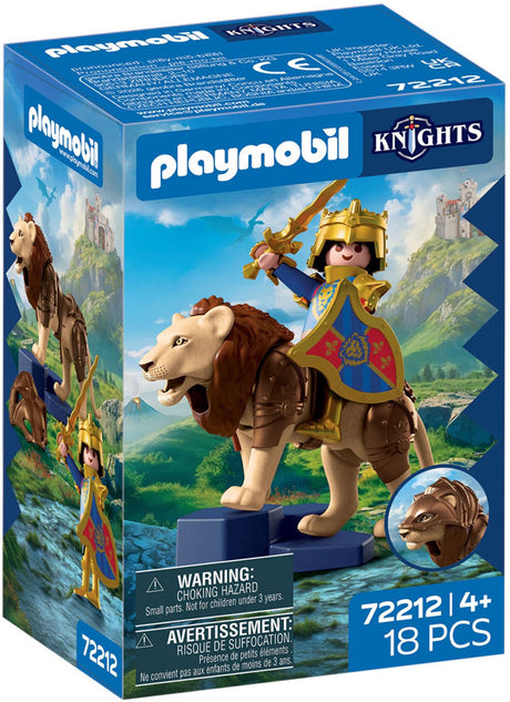 Playmobil knights speelfiguur leeuw met gouden ridder - 72212.