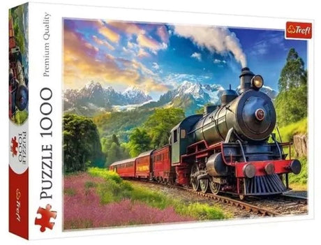 Puzzle Trefl podróż pociągiem - 1000 elementów - edukacyjne zabawki kartonowe.