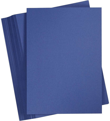 Firma Creativ niebieska tektura 180 gramów - ciemnoniebieski karton a4 - karton hobby - wytrzymały papier - papier a4 180 gramów - papier rzemieślniczy karton rzemieślniczy - 21x29,7 cm - 100 arkuszy