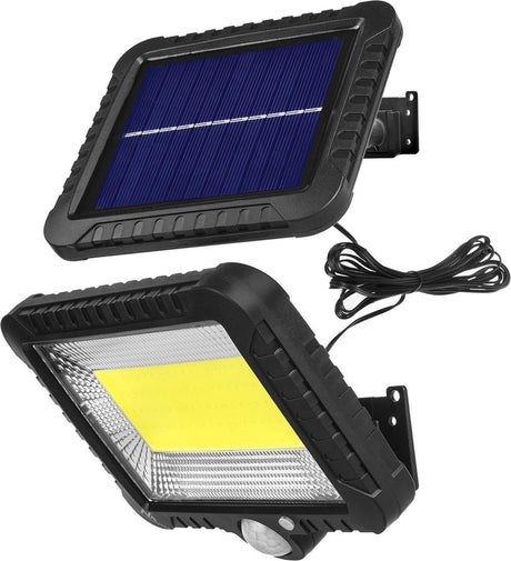 Naświetlacz LED Maclean na energię słoneczną z czujnikiem ruchu ip44, 5 w, 400 lm, 6000 k zimny biały, bateria litowa 1300 mah, 5,5 v dc mce438