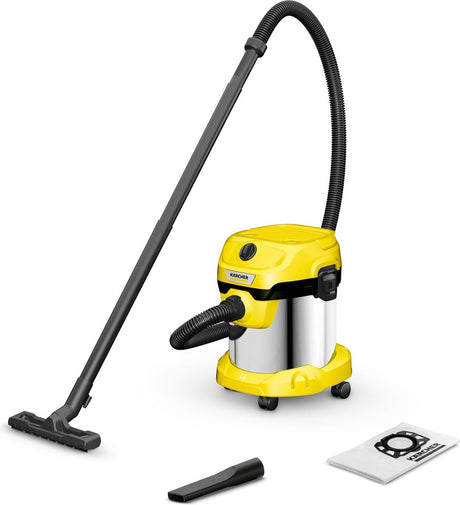 Odkurzacz Kärcher wd 2 plus s v-15 4 18 na sucho i mokro - 1000w - zbiornik na śmieci ze stali nierdzewnej 15l - kabel zasilający 4m