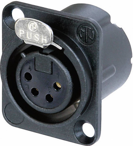 Neutrik nc4fd-lx-b Złącze xlr kołnierzowe, styki proste ilość pinów: 4 czarny 1 szt.