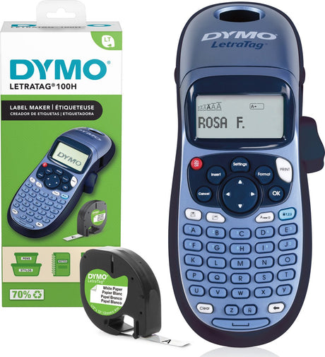 Drukarka etykiet Dymo letratag lt-100h - drukarka etykiet z klawiaturą ABC do domu i biura - niebieska