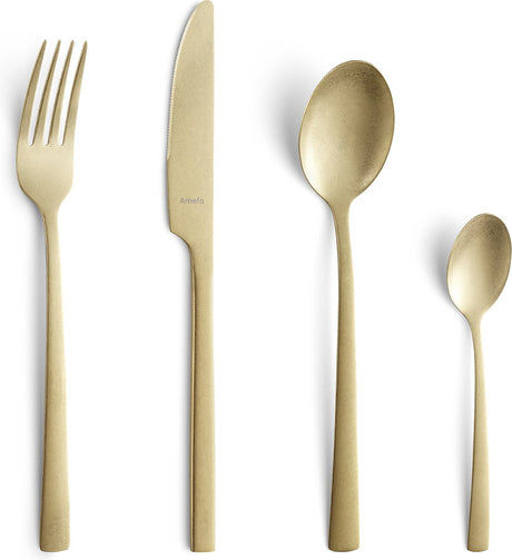 Zestaw sztućców do szampana Amefa Manille Vintage – 16 szt. – 4 osoby – pvd stonewash-18 0 stal chromowana – opakowanie prezentowe