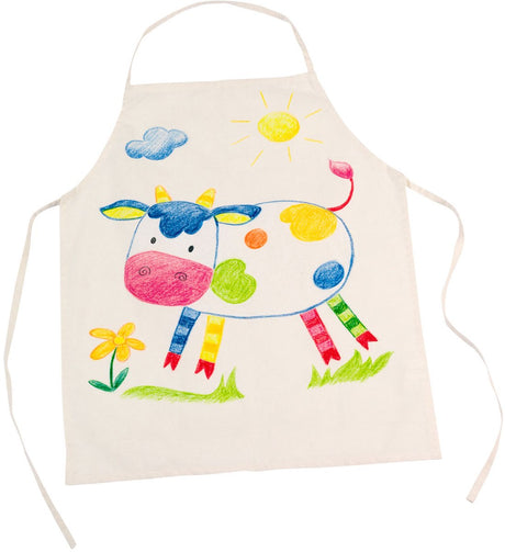 Goki pokoloruj swój własny fartuch ze sprawiedliwego handlu - pusty fartuch tekstylny do dekoracji - 42,5 x 54,5 cm