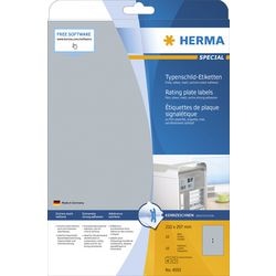 Etykiety na tabliczce znamionowej herma 4593 srebrne