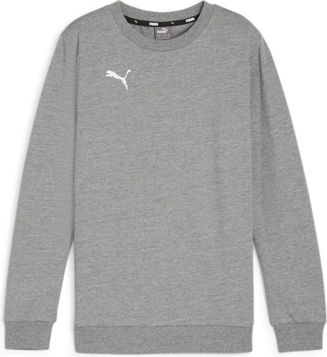 Chłopięcy sweter sportowy Puma Teamgoal z okrągłym dekoltem i okrągłym dekoltem - średnioszary wrzosowo-biały