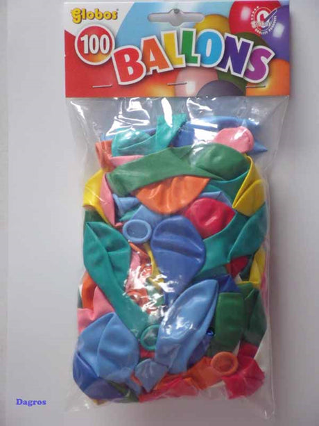 Balony Globos różne kolory worek mix 100 sztuk nr 8