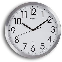 Zegar ścienny Maul sterowany radiem, biały, srebrny