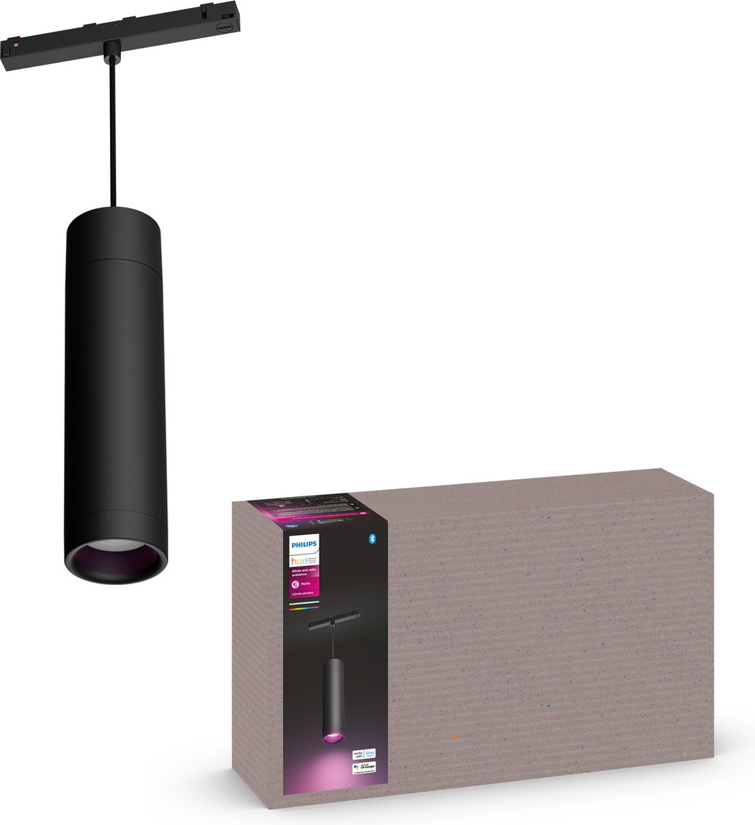 Lampa wisząca Philips hue perifo - światło białe i kolorowe - czarny - przedłużka