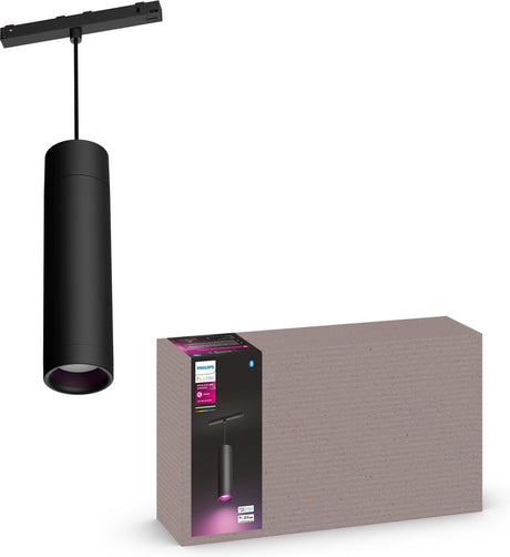 Lampa wisząca Philips hue perifo - światło białe i kolorowe - czarny - przedłużka