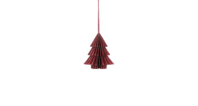 Ornament boom recycled paper rood - h10xd9cm