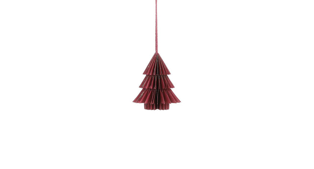Ornament boom recycled paper rood - h10xd9cm