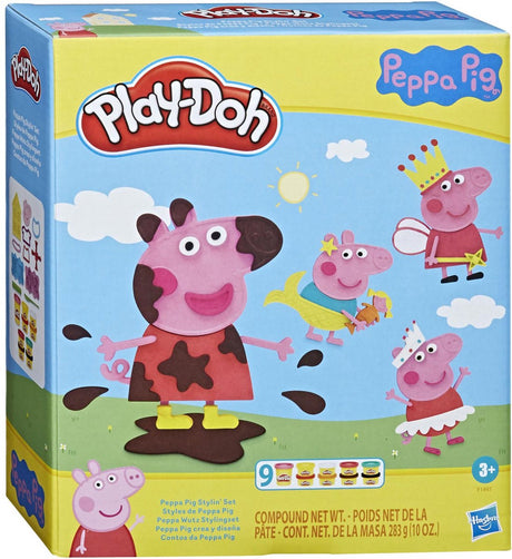 Zestaw do zabawy w stylizację świnki Peppy Play-doh - glina do modelowania - zawiera 9 doniczek