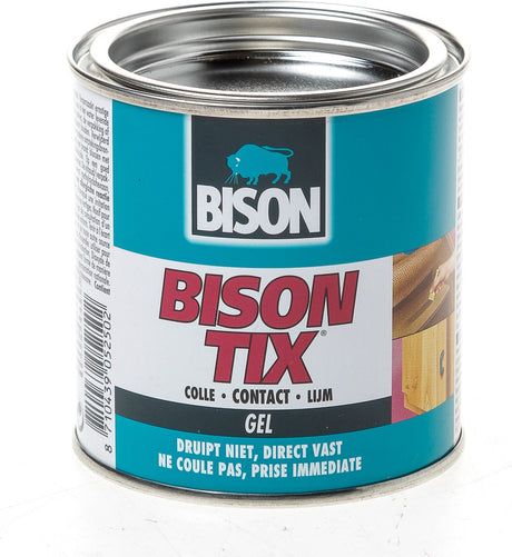 Bison tix® puszka 250 ml, w kształcie żelu, super mocny, uniwersalny, klej kontaktowy, wykończenie wodoodporne, łatwy w użyciu, nadaje się do niezliczonych napraw