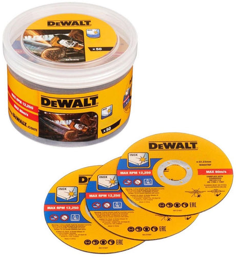 Akcesoria Dewalt - zestaw tarcz do cięcia stali nierdzewnej 125x22,23 mm, 50 sztuk dt20598