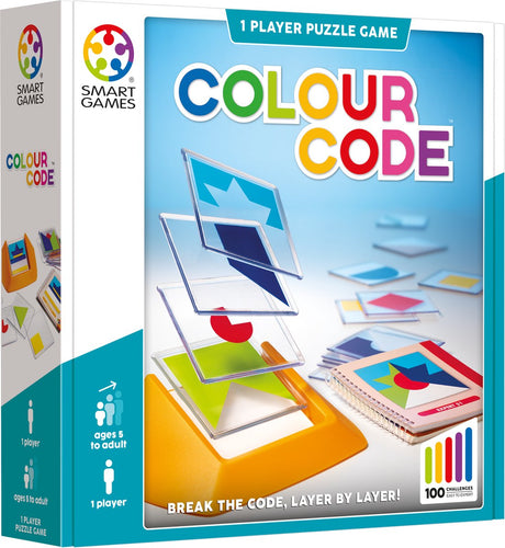 Kod kolorystyczny Smartgames - gra logiczna - 100 kształtów edukacyjnych - wyzwania kolorystyczne - gra solo dla dzieci dorosłych - od 5 lat