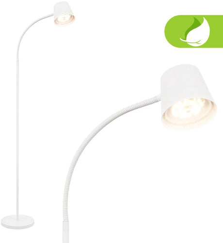B.k.licht briloner cielo - ładowalna lampa podłogowa - możliwość przyciemniania - lampa stojąca LED - bezprzewodowa - USB-C - 126,5 x 21 cm - biała