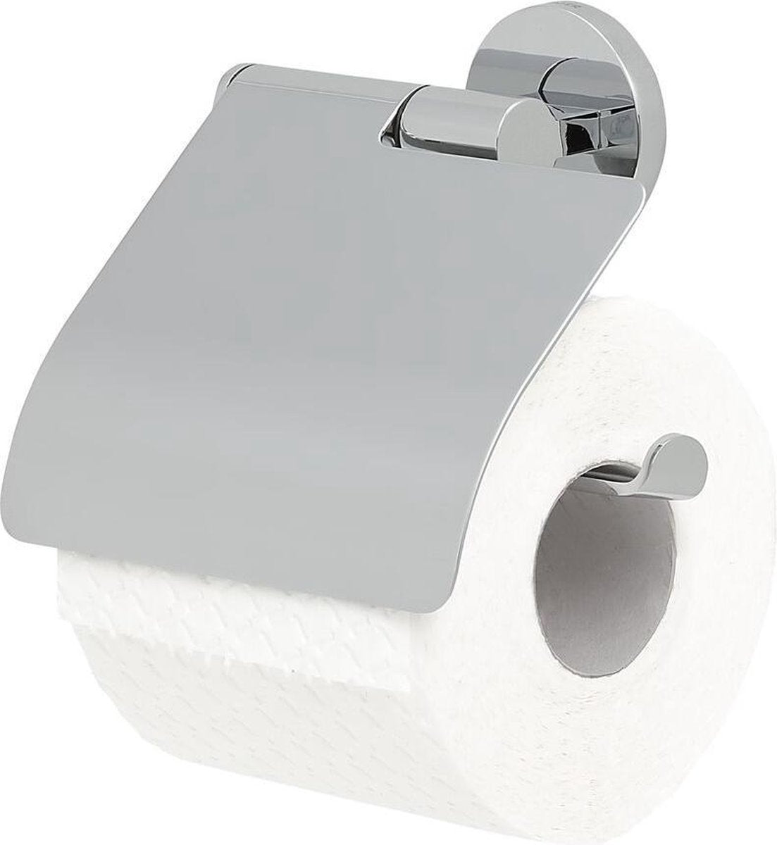 Tygrys południe - uchwyt na papier toaletowy z klapką - uchwyt na papier toaletowy - bez wiercenia - wiercenie lub klejenie - chrom