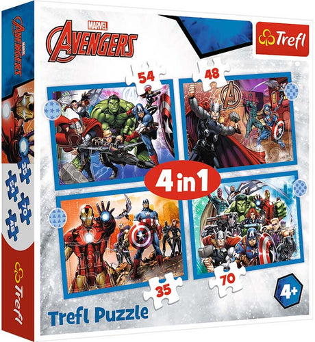 Trefl puzzle avengers 4 w 1 - puzzle dla dzieci Disney Marvel Superbohaterowie.