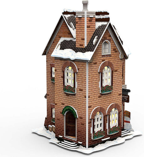 Cubic fun Puzzle 3D fabryka chodaków oświetlenie LED świąteczne zabawki wioski.
