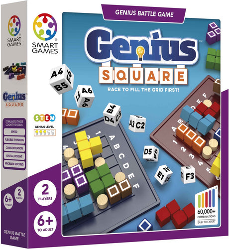Smartgames genialny kwadrat - szybka gra o strategicznym myśleniu - ponad 62 000 kombinacji puzzli - gra solo 2 graczy - od 6 lat