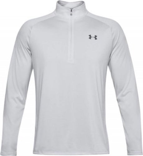 Męska koszulka sportowa Under Armour ua tech 2.0 1 2 zip-szara - halo szara - biała