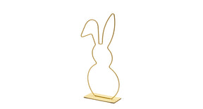 Metal bunny on base 17x40cm yellow