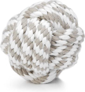 Beeztees touwbal - hondenspeelgoed - beige wit - 10 cm