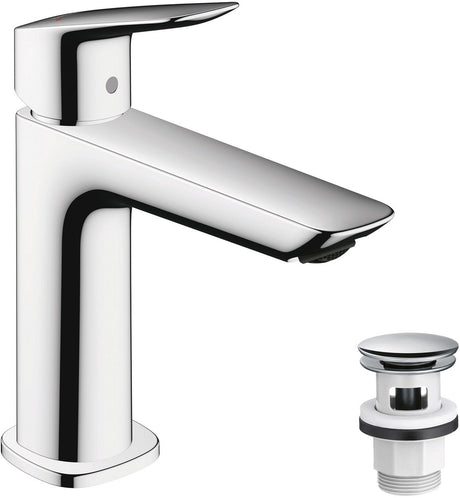 Hansgrohe logis fine - bateria umywalkowa - sterowanie jednouchwytowe - z korkiem spustowym - 100mm - chrom