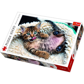 Puzzle 1000 elementów - wesoły kotek