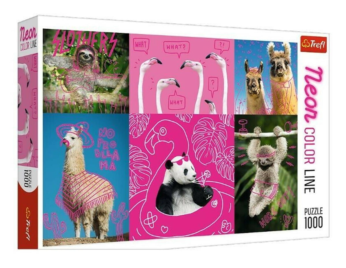 Puzzle szalone bestie neonowe 1000 elementów