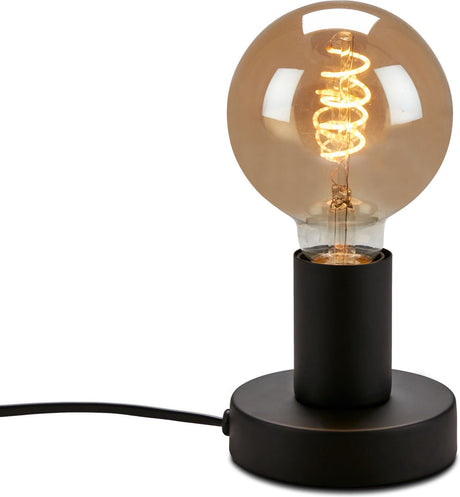 Briloner teepu - industrialna lampa stołowa - lampka nocna retro - metal - oprawa E27 - ø10 cm - czarny