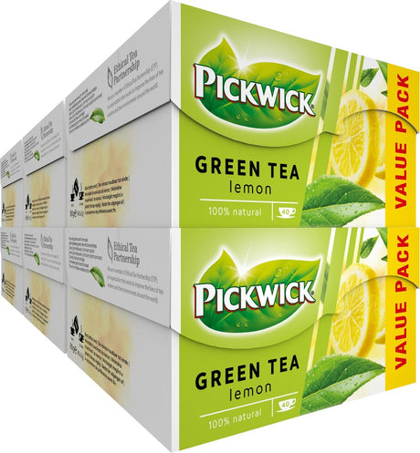 Pakiet wartościowy zielonej herbaty cytrynowej Pickwick – 6 x 40 torebek herbaty