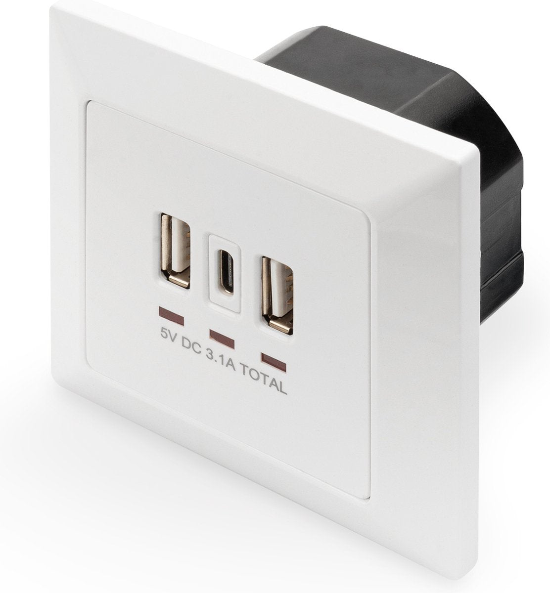Gniazdo ścienne Digitus da-70618 2 x USB A + 1 x USB C białe