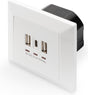 Gniazdo ścienne Digitus da-70618 2 x USB A + 1 x USB C białe