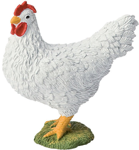 Bullyland 62314 – figurka do zabawy i figurka kolekcjonerska biały kurczak – ok. 5,5 cm – realistyczny i szczegółowy design – idealny jako figurka edukacyjna do zabawy, dekoracja ciasta lub drobny upominek dla dzieci od 3 lat.