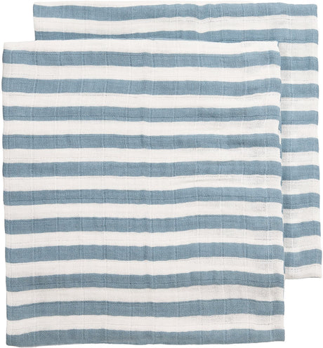 Ściereczki hydrofilowe Meyco Baby Fat Stripe - 2 szt. - wstępnie wyprane hydrofilowe - dżinsy niebieskie - 70x70cm