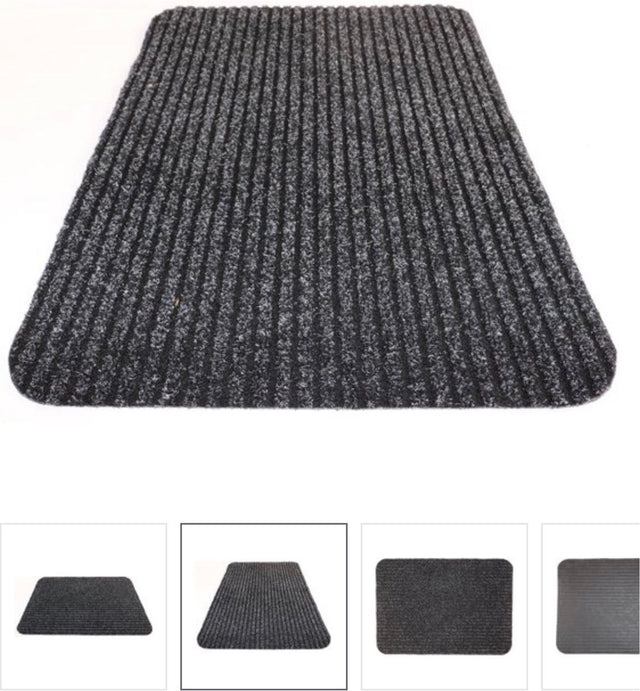 Merkloos sans marque zwarte deurmat- loopmat- schoonloopmat- 40x60- multi eco