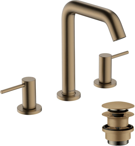 Hansgrohe tecturis s - bateria umywalkowa - wersja 3-otworowa - z korkiem spustowym - rozmiar 150mm - brąz szczotkowany