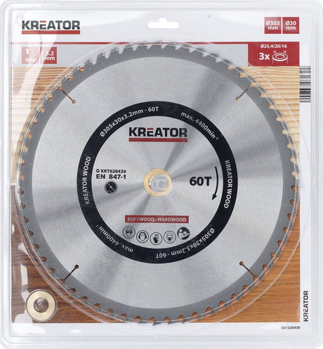 Kreator krt020430 brzeszczot do drewna - 305 mm - 60t