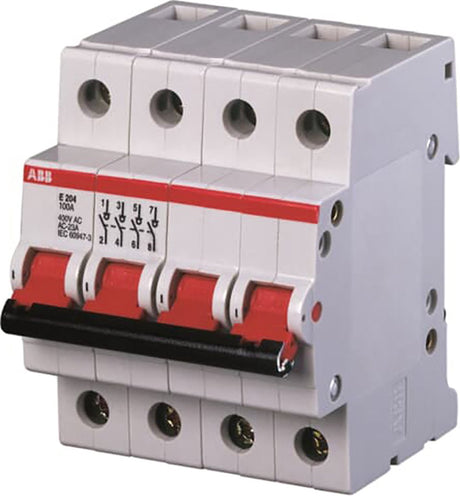 Przełącznik do zabudowy Busch-Jaeger system modułowy prom m kompaktowy włącznik/wyłącznik czerwony 4 bieguny, 100a e204 100r 2cde284001r0100
