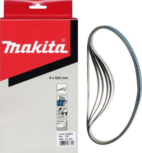 Taśma szlifierska Makita k100 9x533mm niebieska p-39469 (25szt)