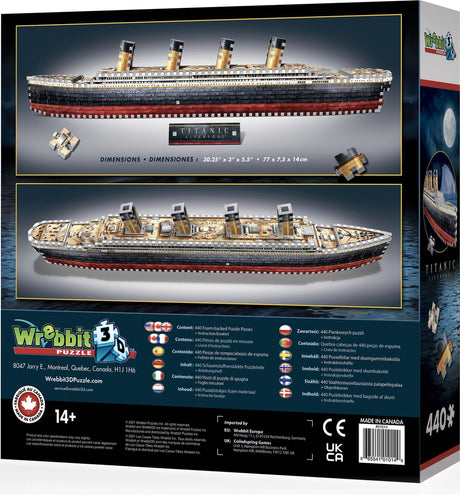 Wrebbit Titanic - puzzle 3D - 440 elementów
