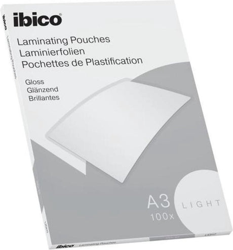 Folie do laminowania Ibico basics a3, błyszczące - 80 mikronów - 100 sztuk - krystalicznie przezroczyste