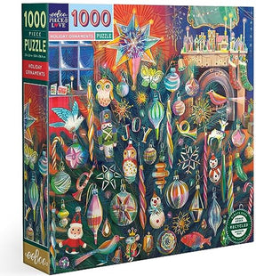 Puzzle Eeboo ozdoby świąteczne 1000 elementów Puzzle świąteczne.